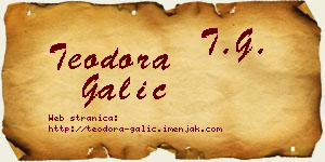 Teodora Galić vizit kartica